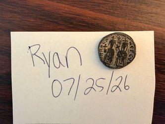 Ancient Byzantine Bronze Follis coin