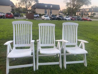 Set of 3 Heavy Duty Resin Patio Chairs