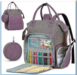Bolsa de almacenamiento de hilo, mochila de gran capacidad para entusiastas del tejido portátil, utilizada para agujas redondas, bolsa de almacenamien