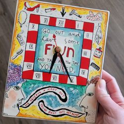 Fun Ceramic Clock w/Stand!