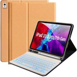 iPad Keyboard Case 10.2" 8th/7th Generation for iPad 2020/2019 Tablet Case ( Champagne)