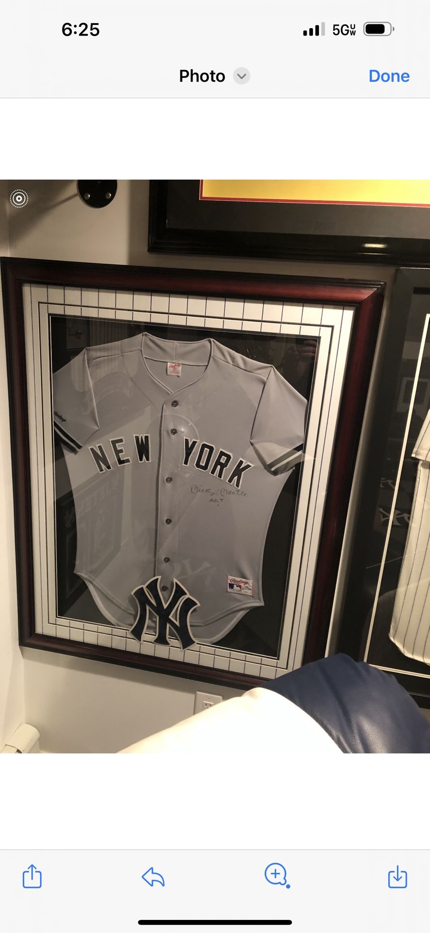 Mickey Mantle Signed Frame No7 Jsa