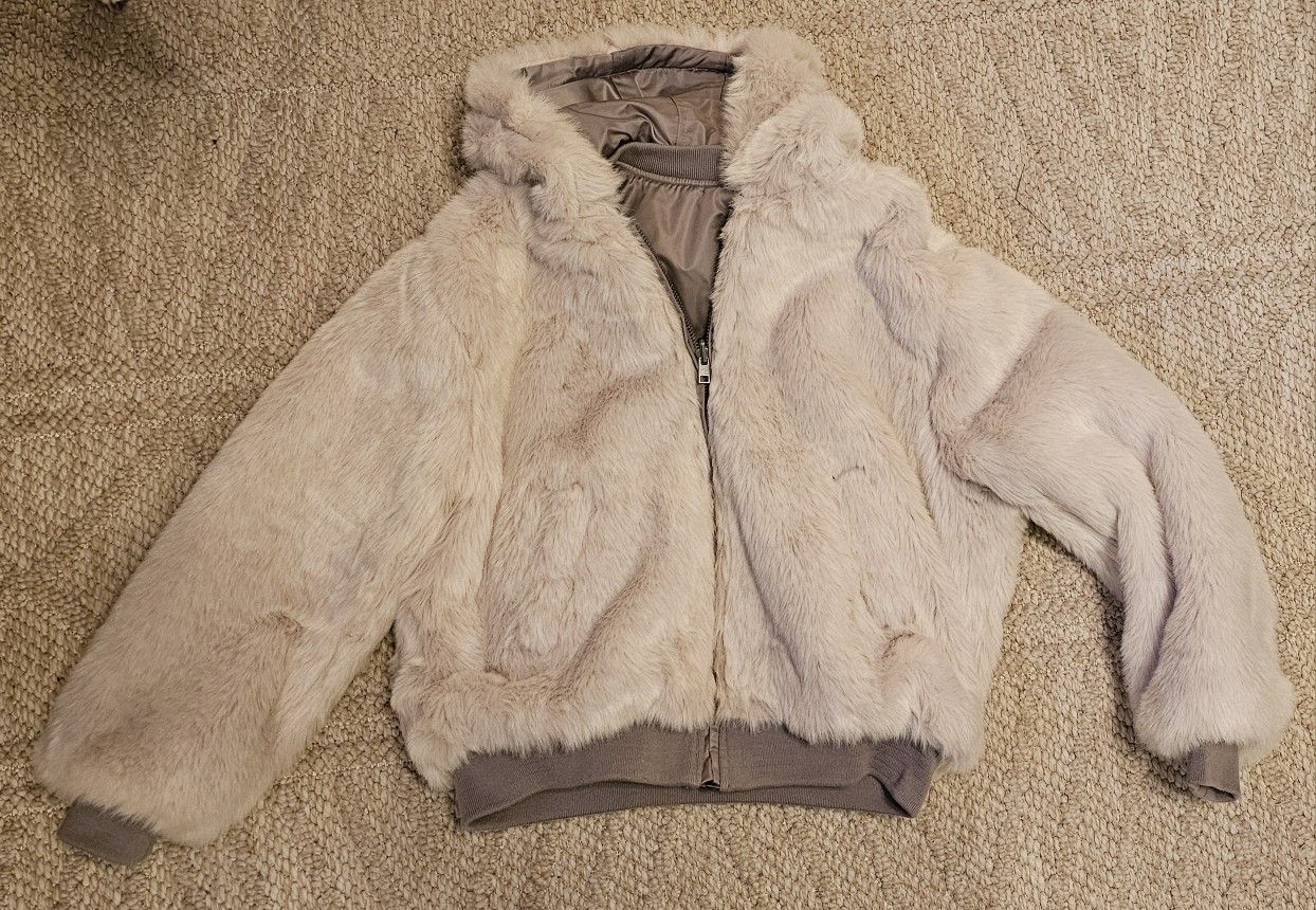 Reversible Fur Bomber Jacket M