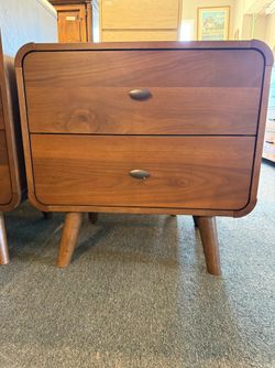 Dark Walnut Mid Century Modern Style Night Stand Nightstand MCM