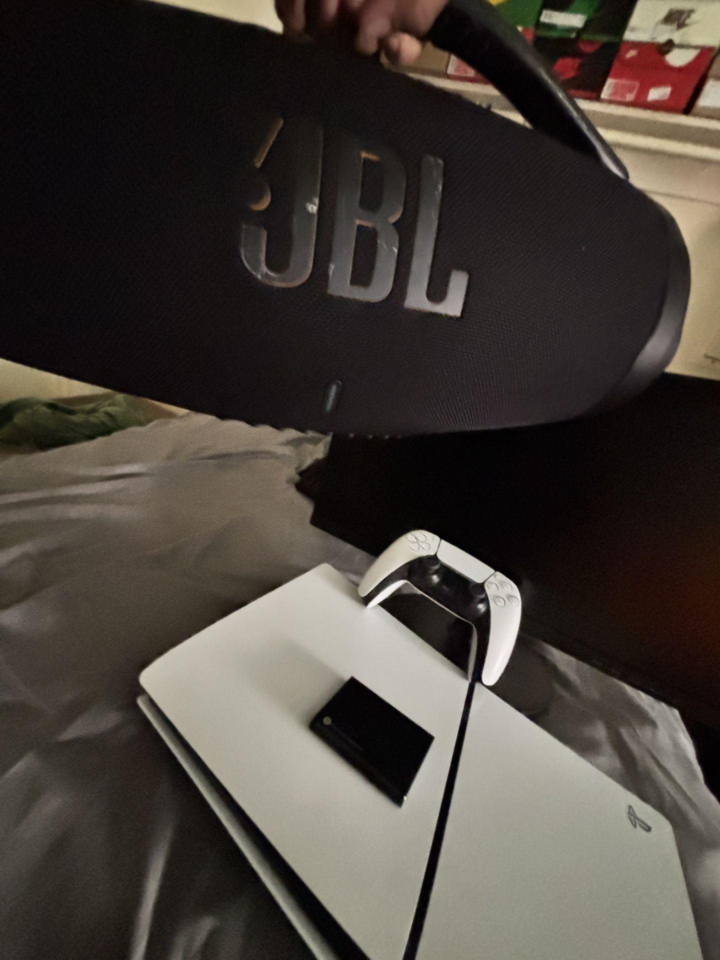 Selling My Ps5 Slim And JBL Boombox3 With WiFi And A Monitor And Samsung USB Memory With Digital Games