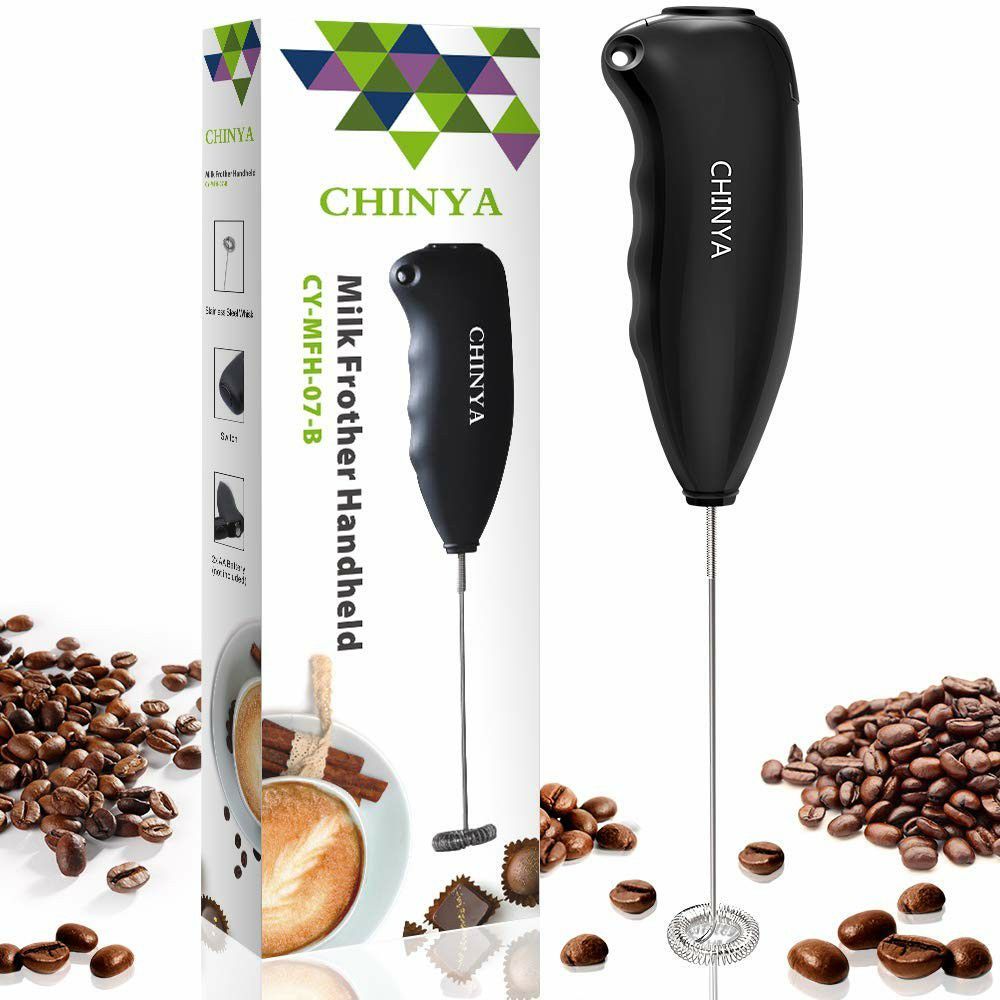 Milk Frother Handheld Battery Operated Electric Foam Maker for Coffee, Lattes, Cappuccino, Matcha and Hot Chocolate, Mini Blender and Foamer