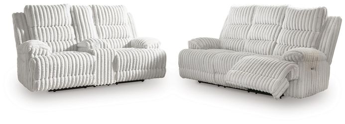Rhines Falls - 2 Pc. - Power Reclining Sofa And Loveseat - Alloy