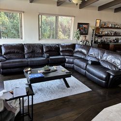 Sectional Sofa With 4 Motorized Recliners 