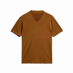 John Varvatos Miles V-Neck Tee Sienna Brown Size XL 