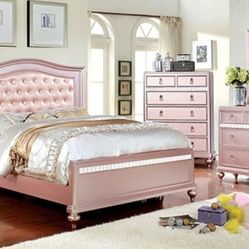 Brand New Pink 4pc Queen Bedroom Set (Available In Twin & Full Size)