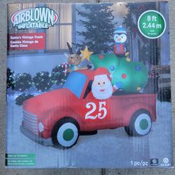 Airblown Inflatable Santa Vintage Truck
