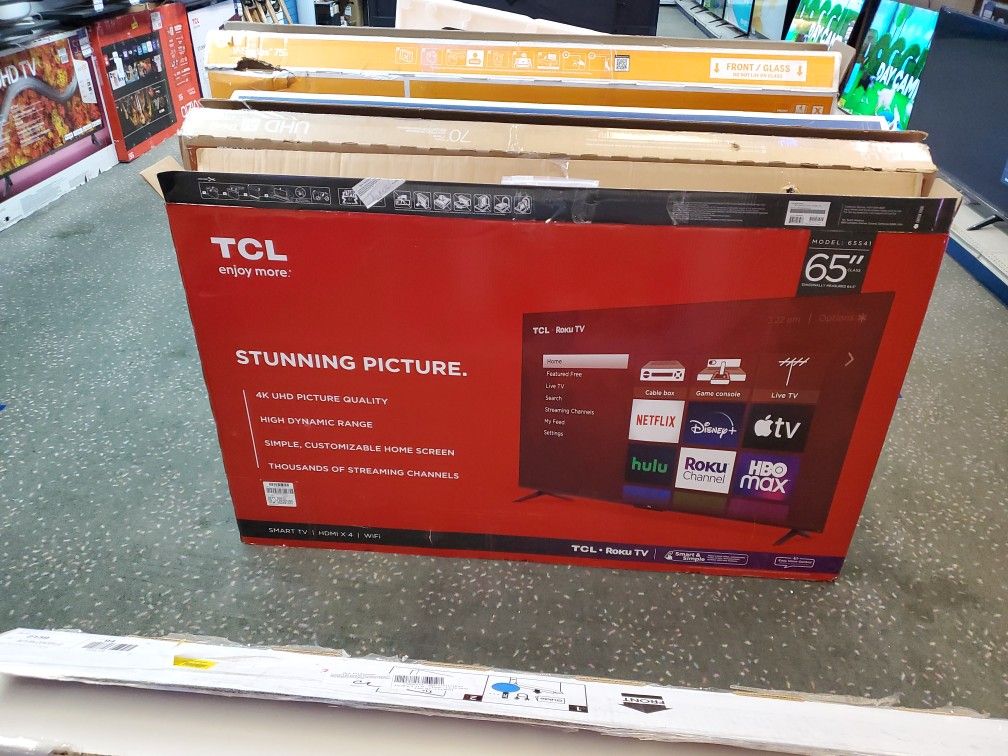 New 65" TCL Roku Smart TV 