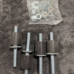 4 pcs Truck gas tank mounting Rubber Vibration Isolator Mounts 1 1/4” H1 1/4” D 1/2" bolt w/lock nuts-washer       B2)