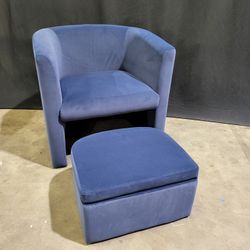 Upholstered Accent Chair with Storage Ottoman