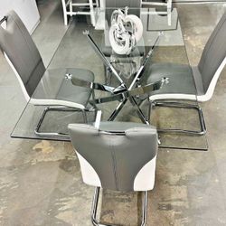 GREY / WHITE dining chairs & DINING TABLE 🪑