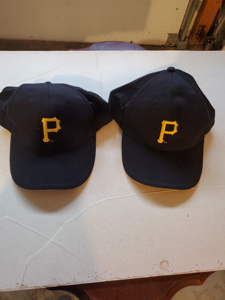 PGH PIRATES VELCRO ADJUSTABLE BALL CAPS NEW  10.00 EACH BOTH FOR 16.00