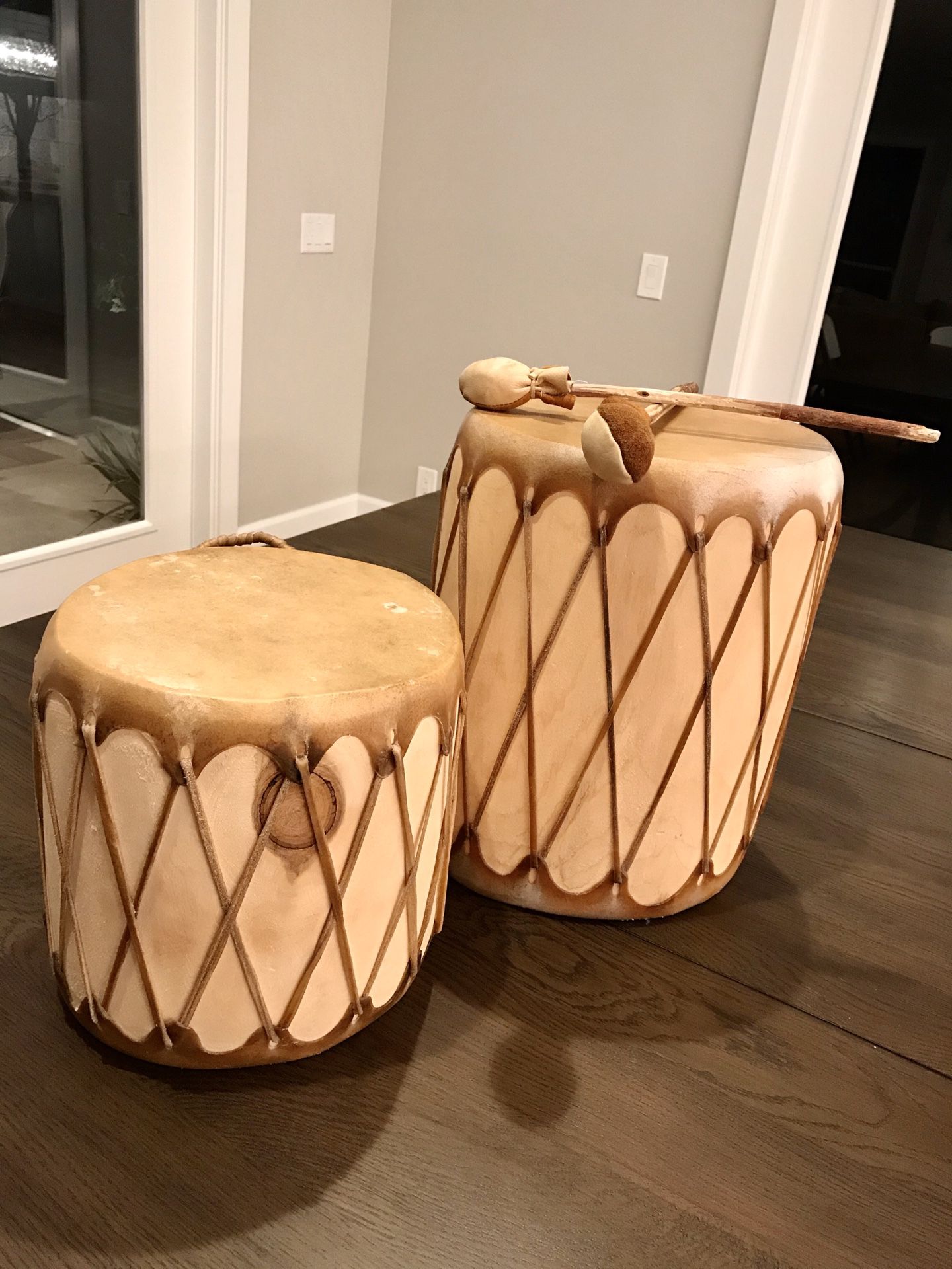 Set of 2 Authentic Indian Drums from NM
