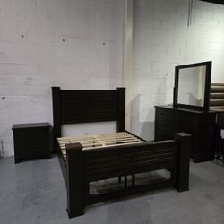 Dark BROWN QUEEN BEDSET