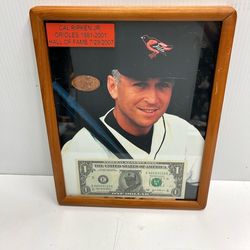 Cal Ripken Jr Hall Of Fame Collectors Print Coin and Dollar