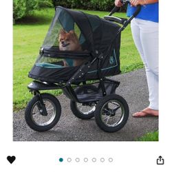 Pet Gear No-Zip NV Pet Stroller for Cats/Dogs, Zipperless Entry, Easy One-Hand Fold, Gel-Filled Tires, Plush Pad Color Skyline 