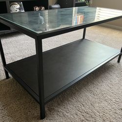 Modern Glass and Metal Coffee Table