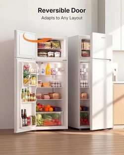 Brand new white apartment size refrigerator and freezer for 180