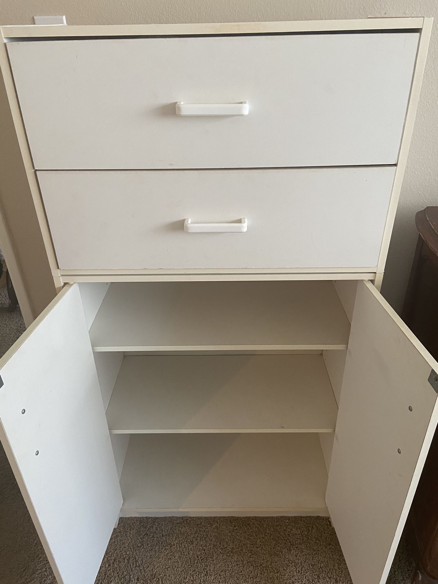 White Storage Cabinet With Shelves