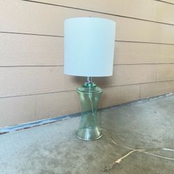 Pier 1 Imports Aqua Sea Glass Table Lamp with Drum Shade