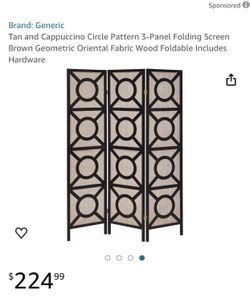 Tan and Cappuccino Circle Pattern 3-Panel Folding 