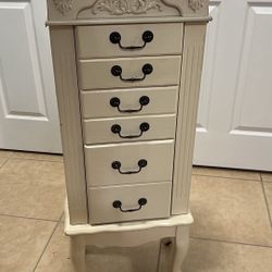 Vintage Style Standing Jewelry Armoire 