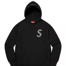 Brand New Supreme Black Swarovski Hoodie Large