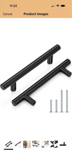 robrico 13 Pack|4 Inch Stainless Steel Cabinet Handles Black,Cabinet Pulls Round T Bar Modern Style,Kitchen Cupboard Cabinet Hardware Door Handles,Dra