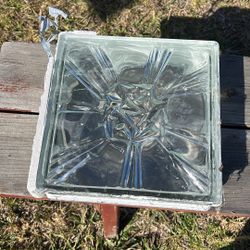 Decorative Glass Block Flower Design $25ea