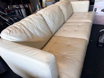 Cream leather couches