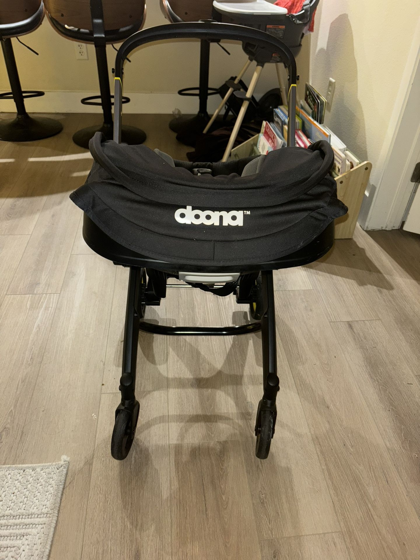 Doona Stroller Car Seat + Latch Base + Infant Cushion + Sunshade