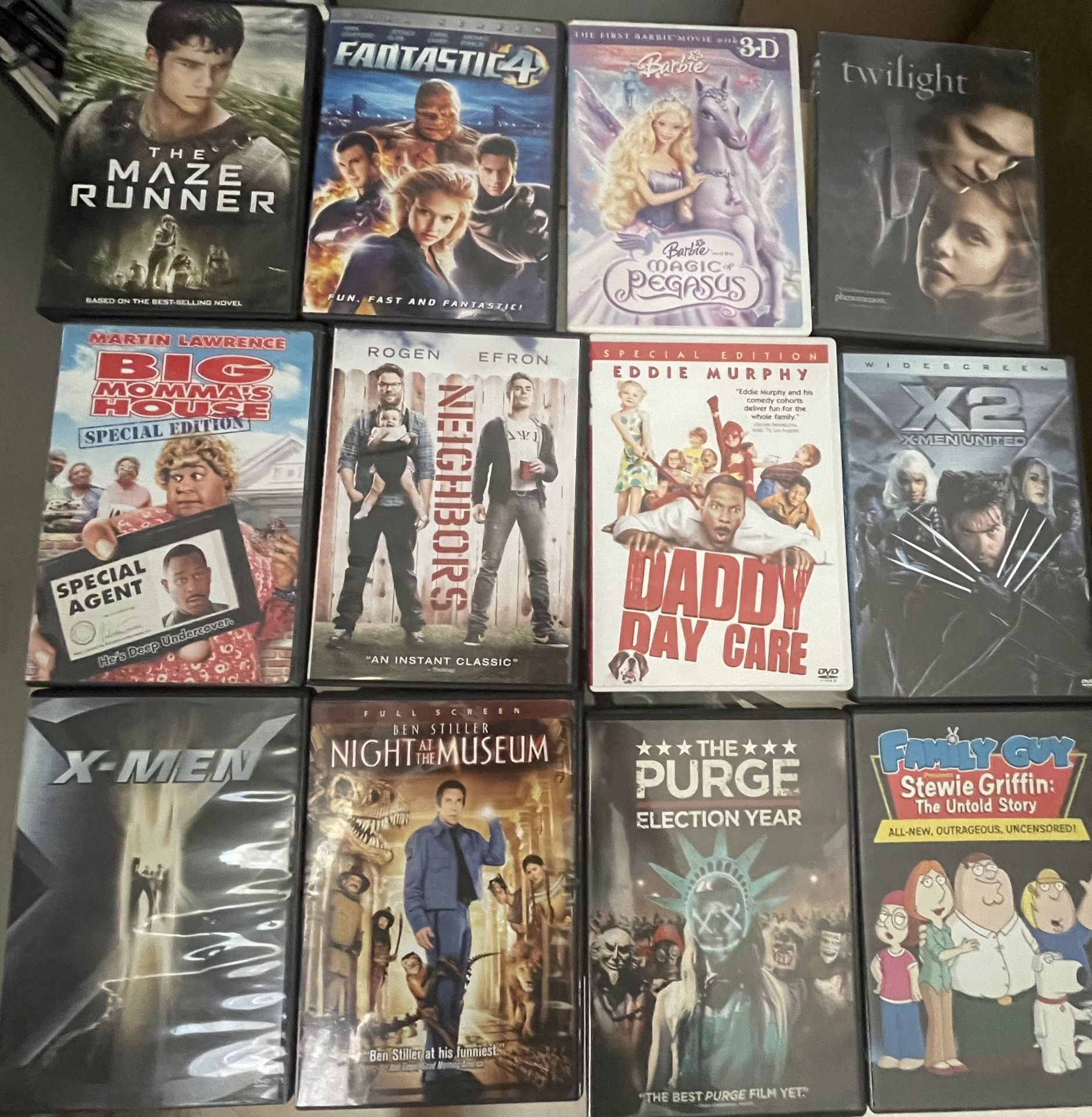 12 DVD Movies
