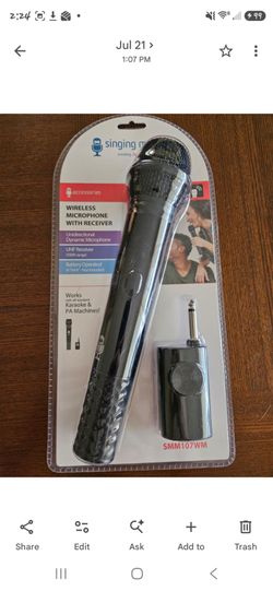 Singing Machine Wireless Microphone with Receiver