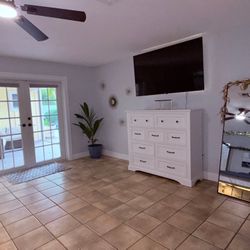 White dresser And White Night Stand 
