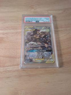 2019 POKEMON SM BLACK STAR PROMO #SM192 FULL ART/LUCARIO & MELMETAL GX PSA 9