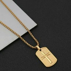 18k Gold Plated Pendant Ans Chain