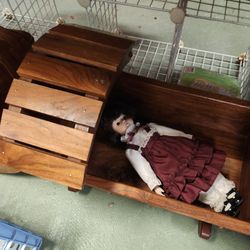 Mahogany wood rocking crib 
