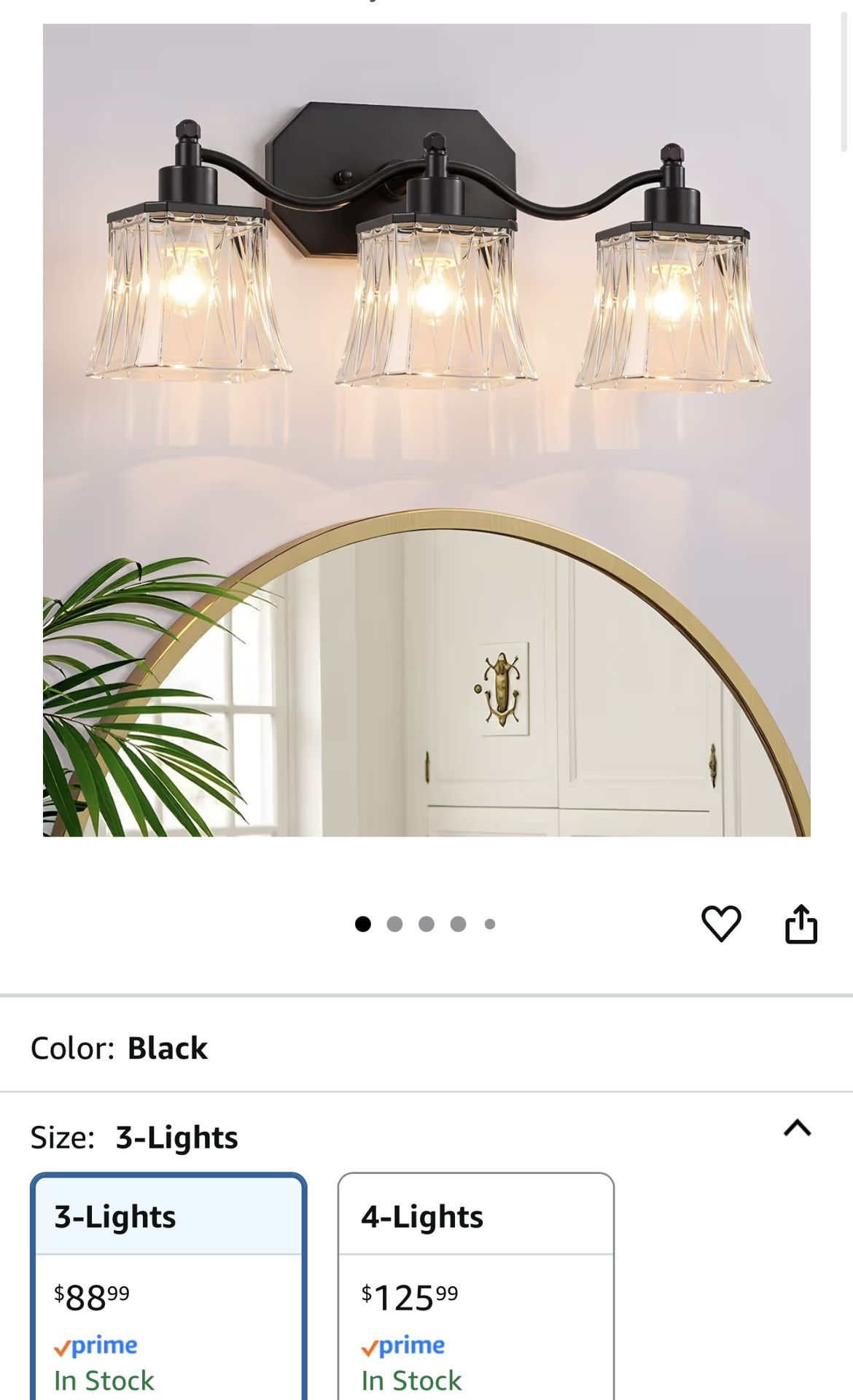 (NEW IN BOX) Bathroom Vanity Light Fixtures 3-Light, Vintage Matte Black Bathroom Lighting Fixture