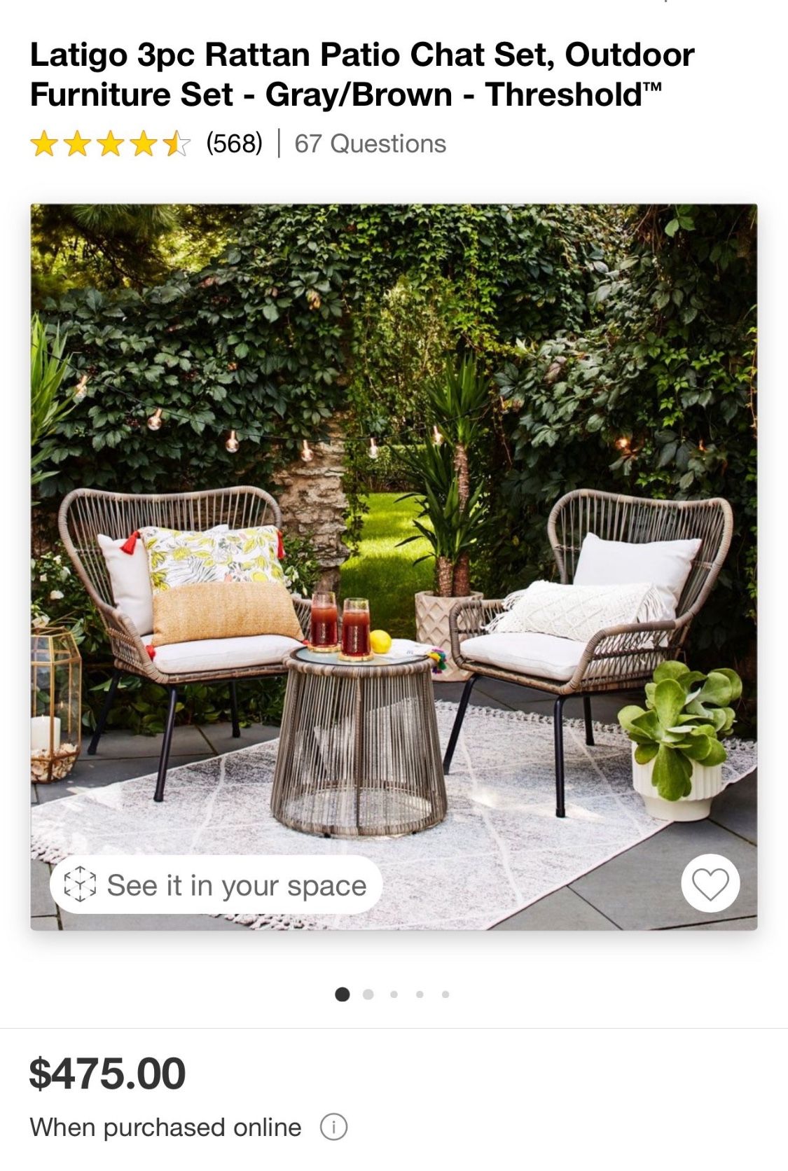 Latigo 3pc Rattan Patio Chat Set - Thumbnail 2