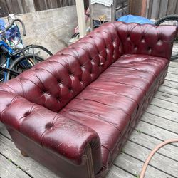 Beautiful Red Leather Couch Sofa
