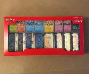 Pokémon - Prismatic Evolutions - Costco 8 Pack Mini Tin Box - Factory Sealed
