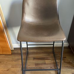 Brown Leather Stool