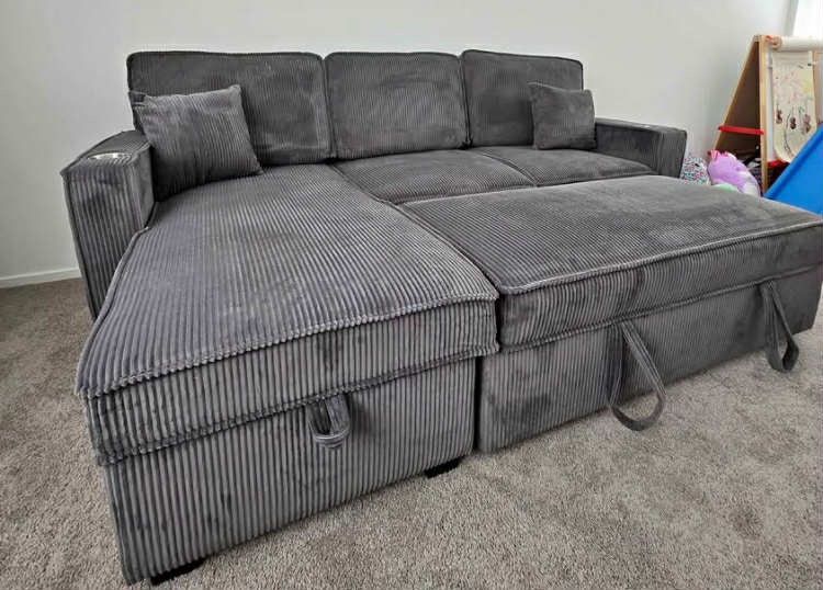New Sleeper Sectional Couch With Storage / Free Delivery