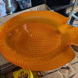 Vintage Fish Glass Platter