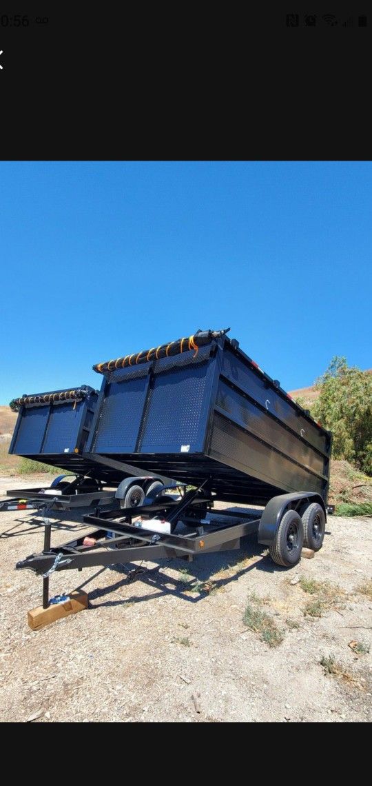 BRAND NEW DUMP TRAILER 8X12X4 12,000 LBS ROLLING TARP AND SPARE TIRE