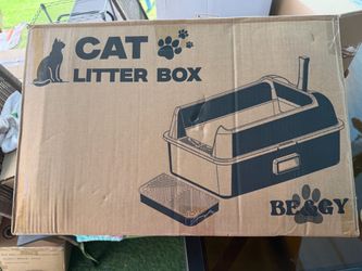 Be&gy Cat Litter Box with Scoop and Mat